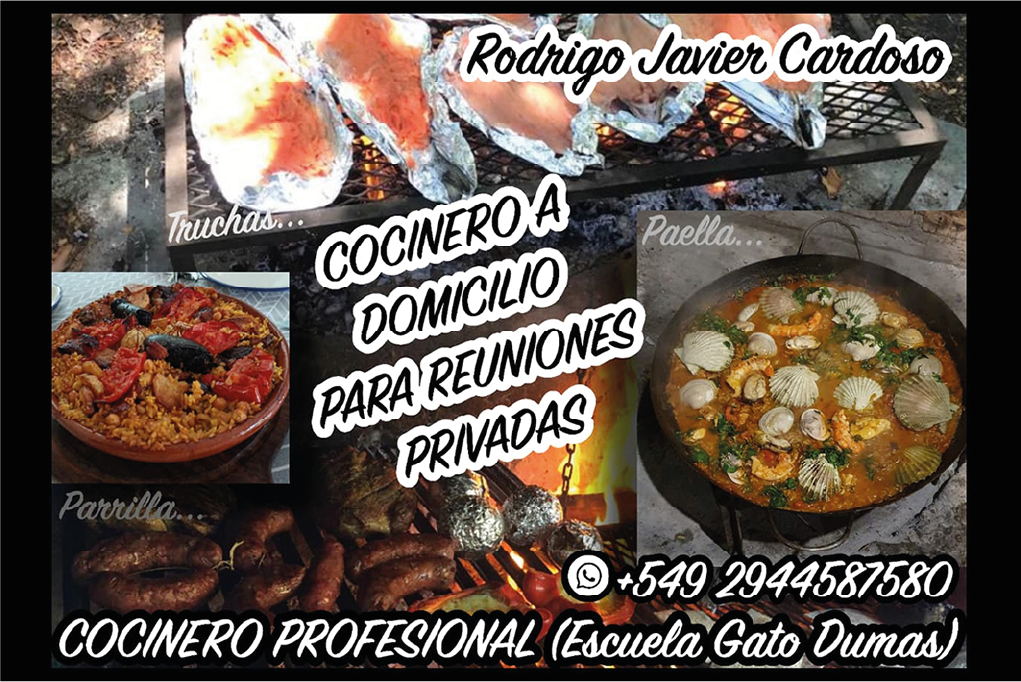 Restaurante Cocinero a Domicillio en Bariloche